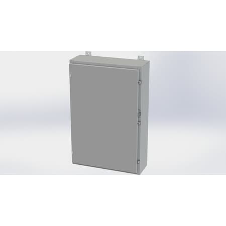 Saginaw Control & Engineering Clamps with Padlock Hasp Electrical Enclosures, 36 in H, 8 in D, 24 in W, NEMA 4, Carbon Steel SCE-36H2408LP